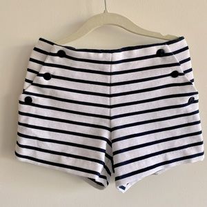 Jacadi Paris girls sz 6 striped shorts Nautical/vintage  style w/ button detail